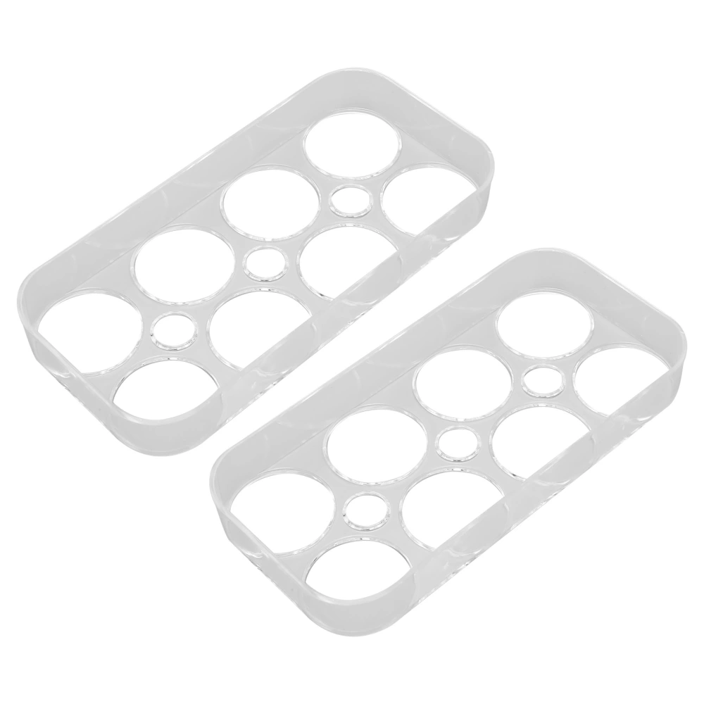 2pcs 8 Grids Refrigerator Egg Tray Independent Slots Transparent Egg Holder Egg Container for Kitchen Cabinet