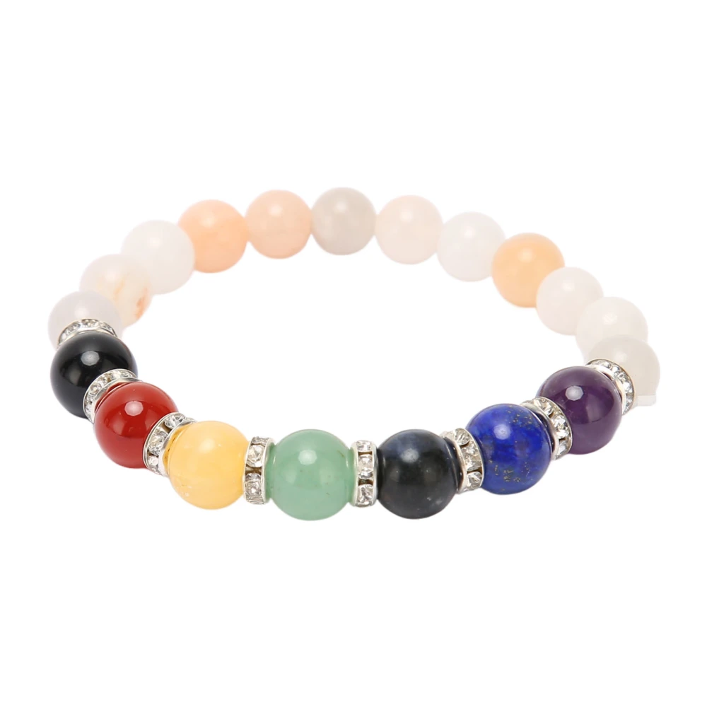 7 Chakra Bracelet Absorb Oils Balance Emotional Anxiety Relief Lightweight Crystal Bracelet for Meditation Yoga Pink Aventurine