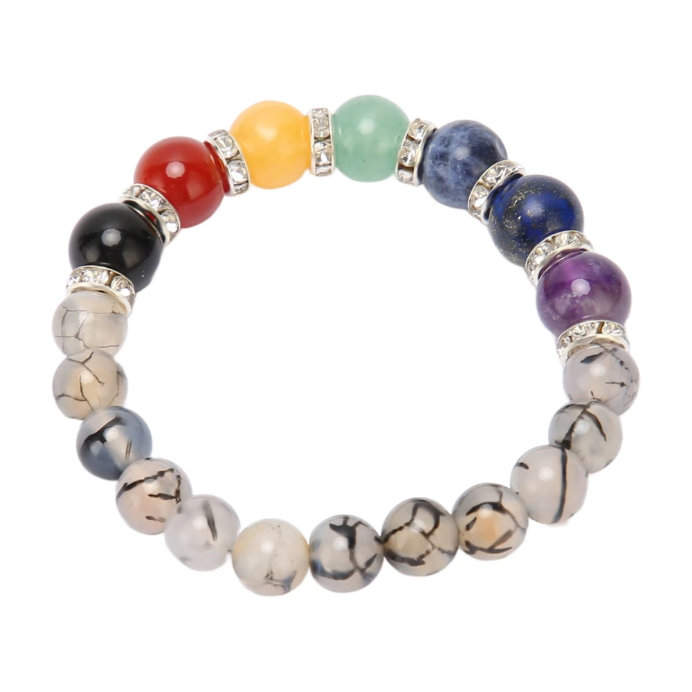 Bead Chakra Bracelet 7 Chakras Healing Crystals Bracelet Meditation Relax Stress Relief Crystal Bracelet for Women Men Type 2