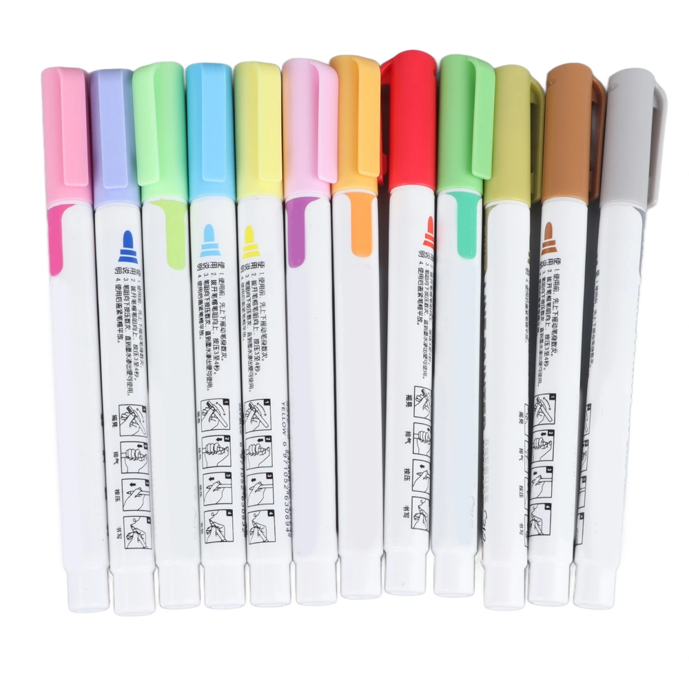 Double Line Outline Markers Pens 12 Colors Outline Pens Set for Drawing Card Making Calligraphy Journal