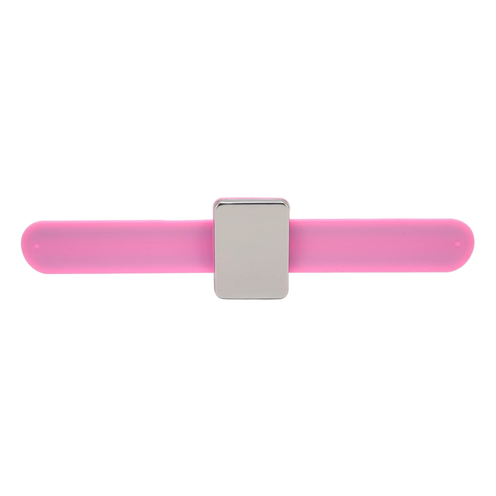 Magnetic Sewing Pincushion Strong Magnet Silicone Bracelet Safe Wrist Pin Cushion for Hand DIY Styling Pink