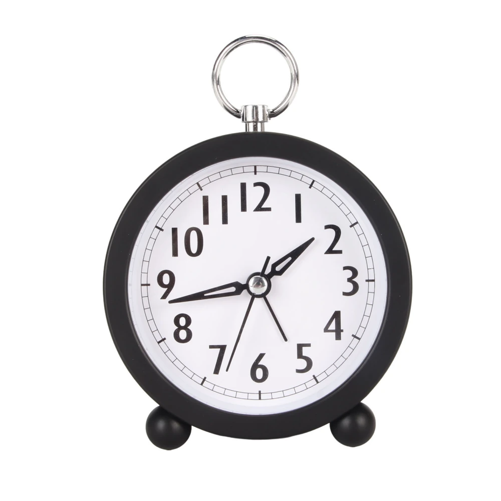 Alarm Clocks Multifunction Stylish Simple Silent Prevents Ticking Round Alarm Clocks for Desk Bedroom and Home Black