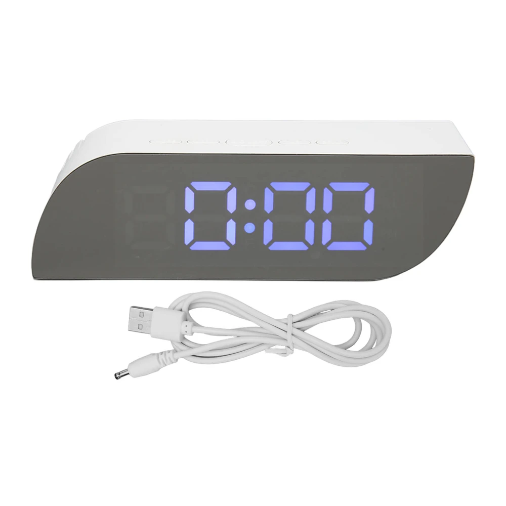 LED Mirror Clock Eye Protection Makeup Mirror 2 Brightness Adjustable Digital Alarm Clock with Night Light for Bedroom