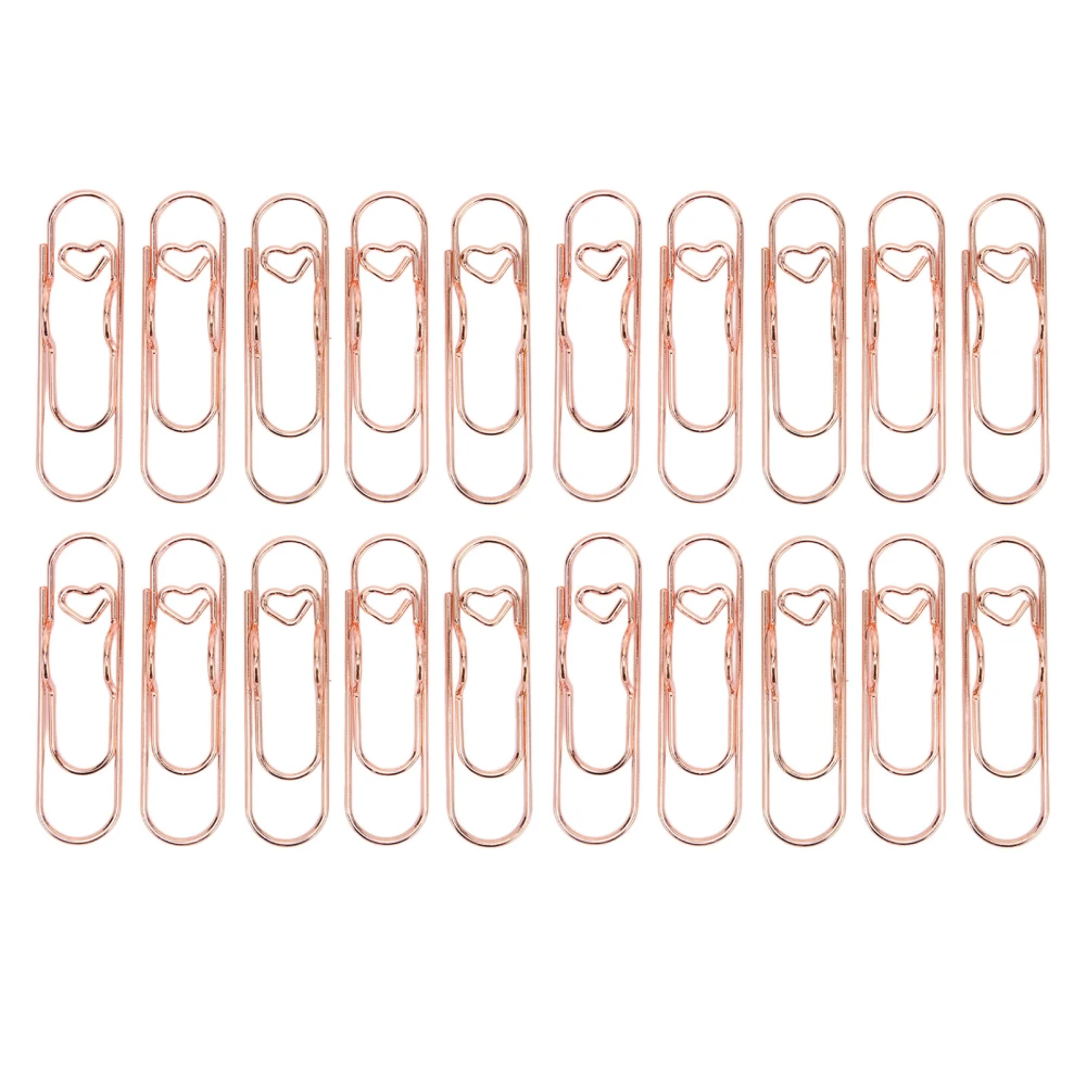 20pcs Pen Clips Metal Bookmark Paper Clip Stationery Tool Pen Holder Clips for Notebooks Book Rose Gold