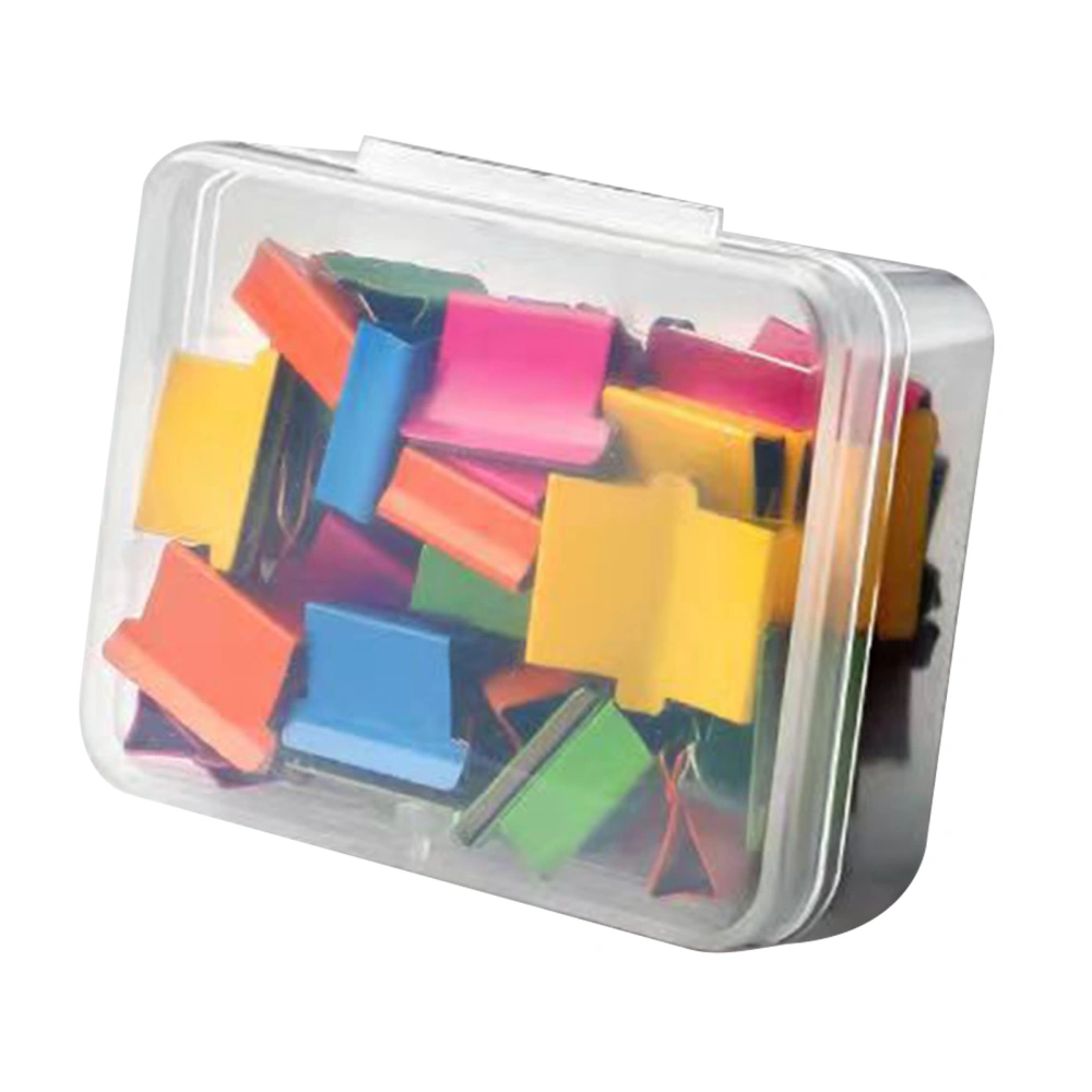 Handheld Clamp Pusher Refill Clips Stationery Binder Pusher Dispenser Clips for Fixing Test Papers Book 50Pcs Colorful Refill Clips