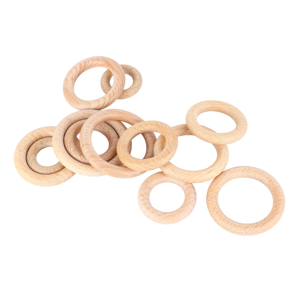 12Pcs Wooden Rings 6 Different Sizes Natural Wood Rings Unfinished Wooden Rings for Crafts Macrame Jewelry Making 6 Sizes Set