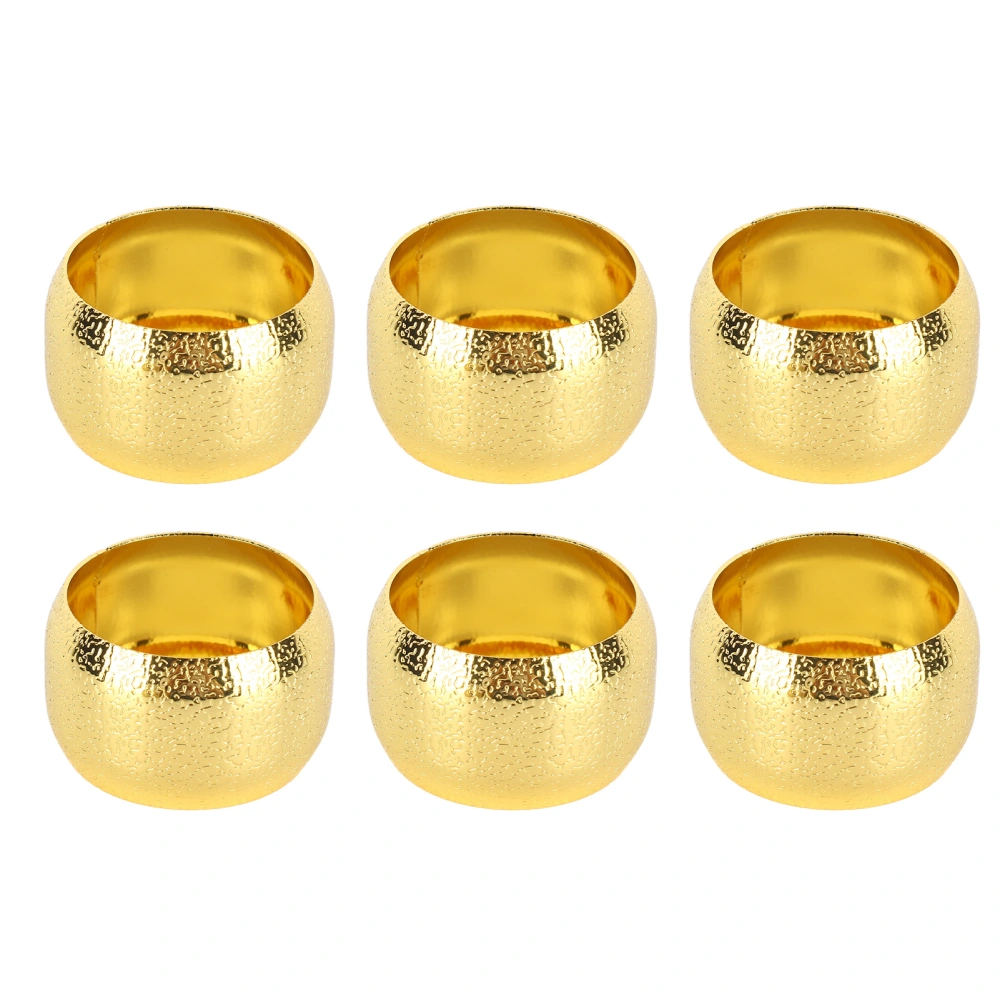 6Pcs Napkin Rings Gold Color Strong Metal Elegant Simple Multi Purpose Napkin Holders for Wedding Hotel Party