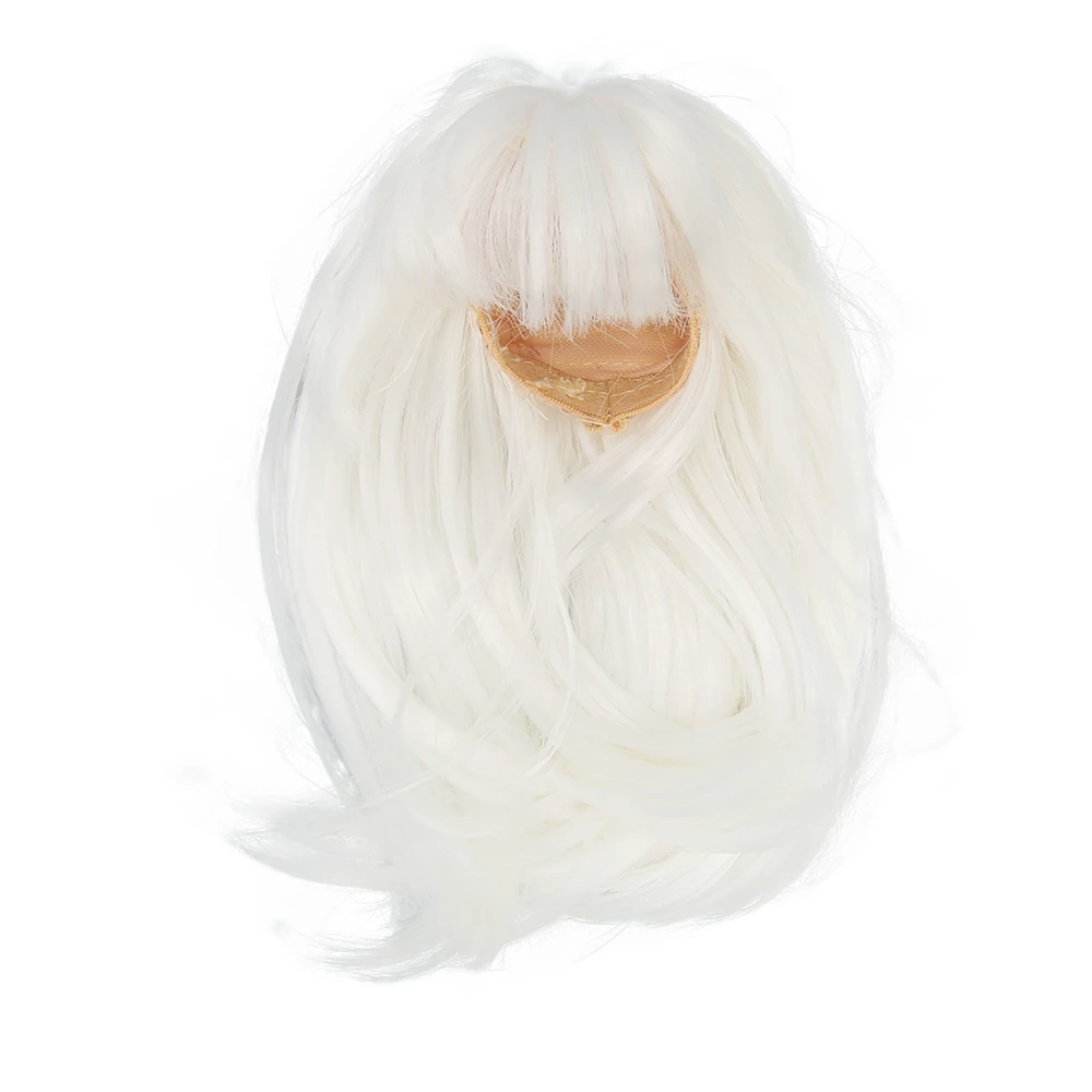 Ball Jointed Doll Wig 1/6 Long Straight Soft High Temperature Silk Hair Replacement Wigs White