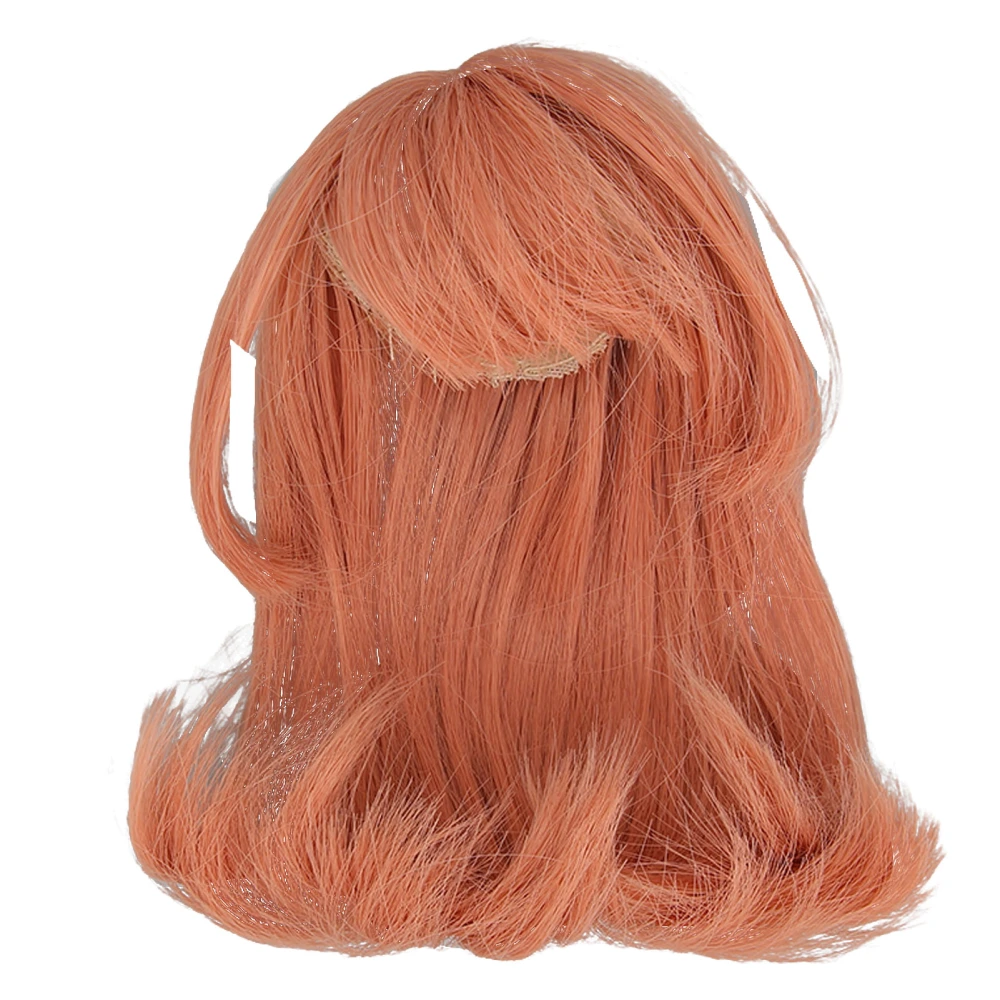 1/6 Ball Jointed Doll Wig with Bangs DIY Simulated Scalp High Temperature Silk Doll Hair Wig for 15.5 to 17cm Doll Carrot Orange