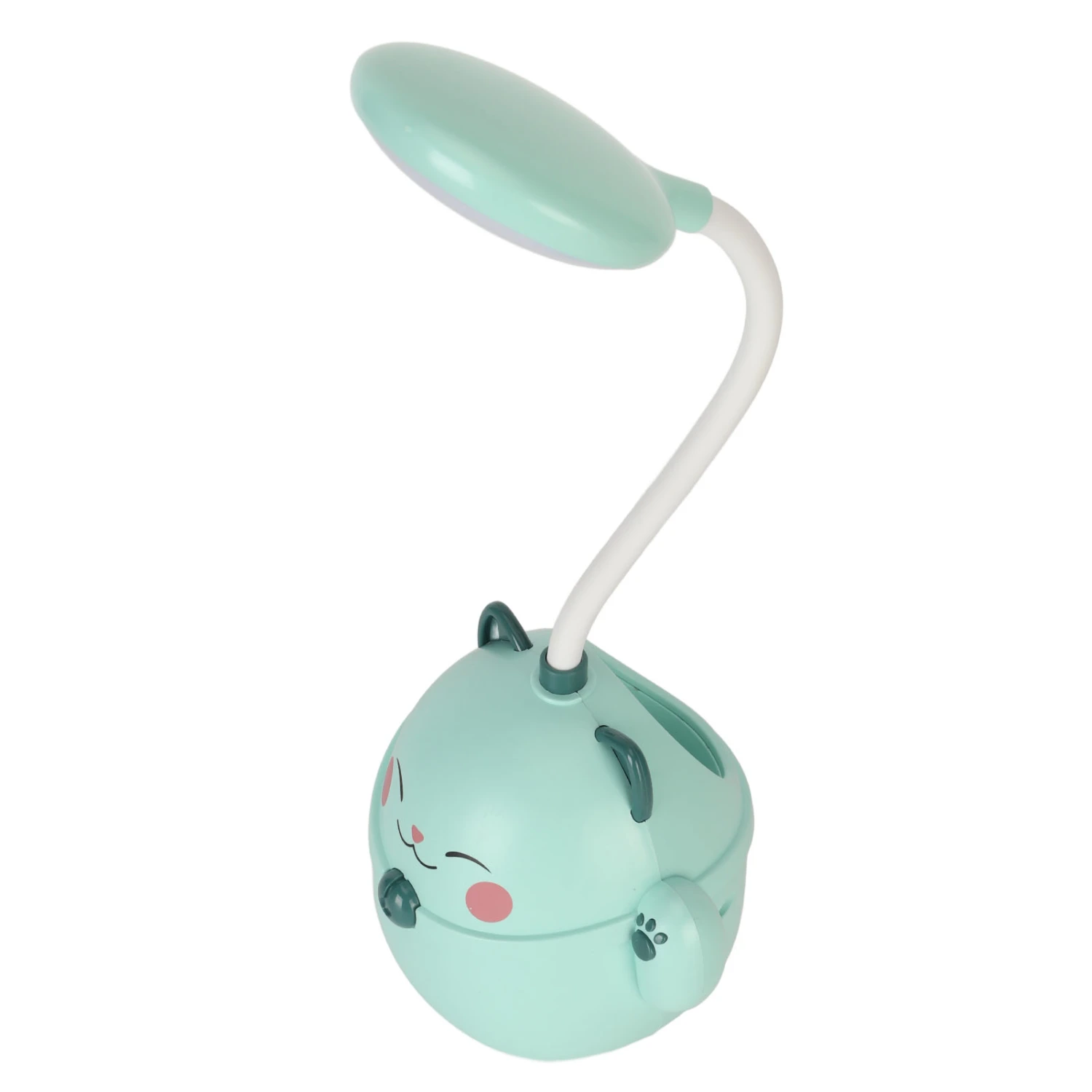 LED Table Lamp USB Charging Gooseneck Reading Light Pen Holder Home Decoration for Office Green