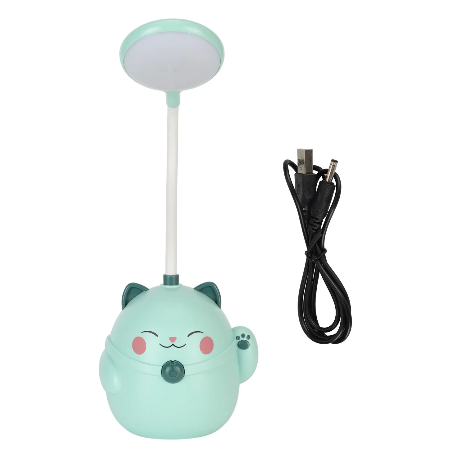 LED Table Lamp USB Charging Gooseneck Reading Light Pen Holder Home Decoration for Office Green