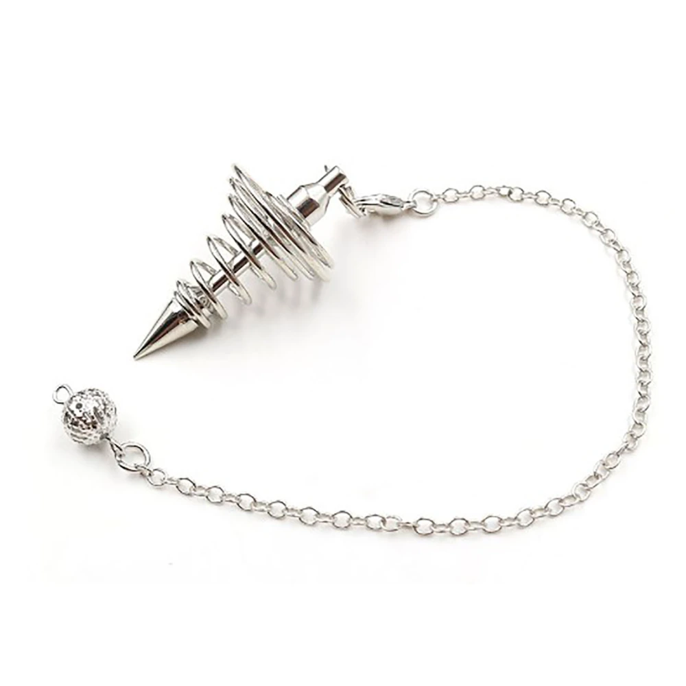 Spiral Bead Cage Necklace 6.9in Chain Electroplated Alloy Exquisite Luster Cone Necklace for Boys Girls Decoration Type 1