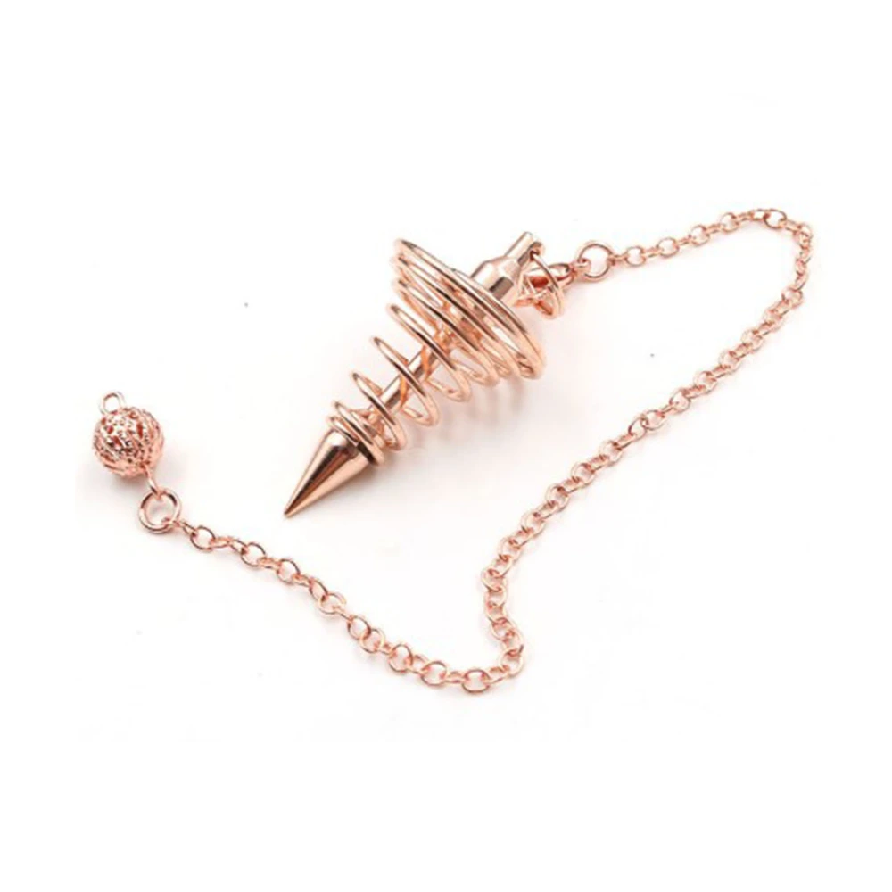 Spiral Bead Cage Necklace 6.9in Chain Electroplated Alloy Exquisite Luster Cone Necklace for Boys Girls Decoration Type 3