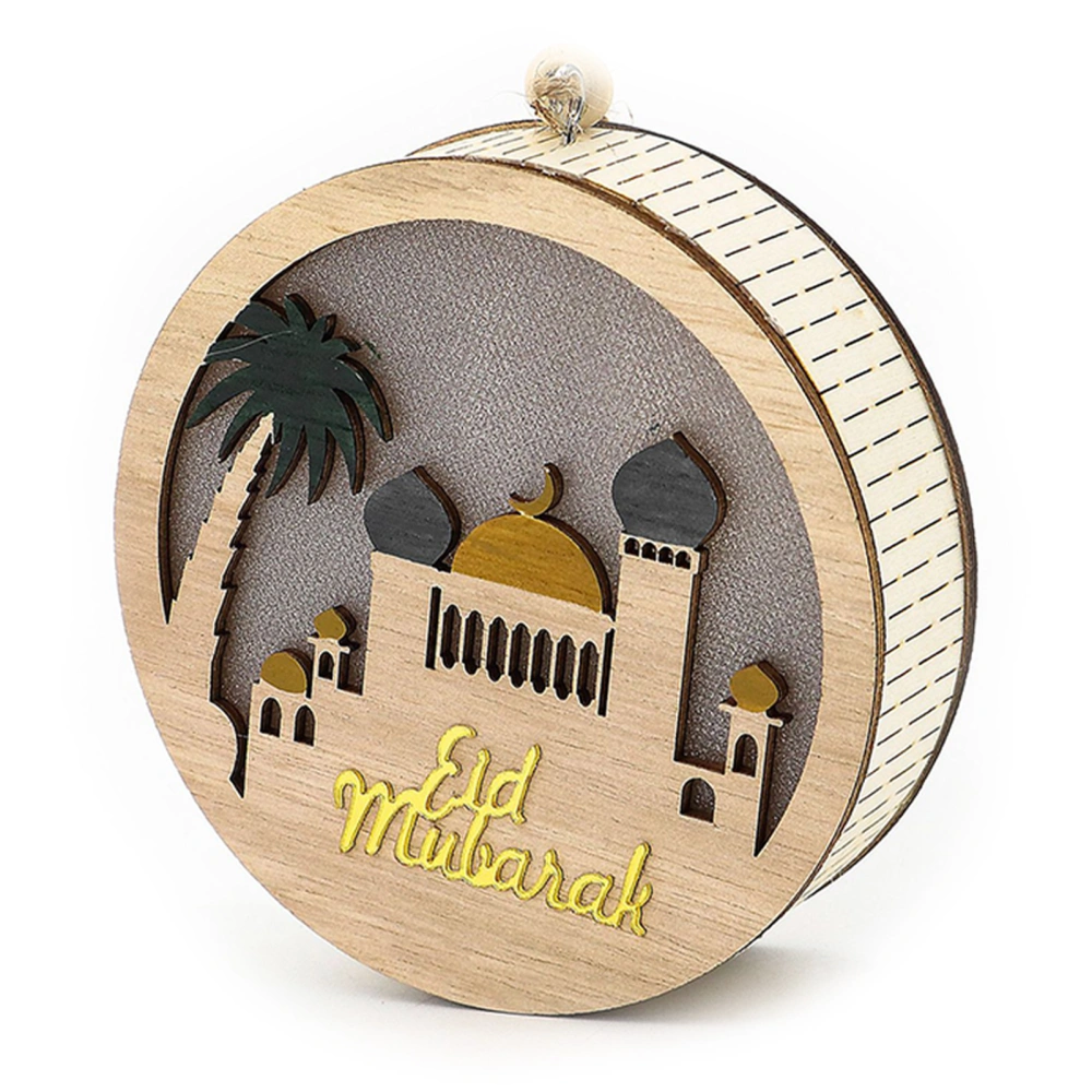 LED Muslim Night Light Durable Wood Warm Vibes Small Size Light Weight Muslim Lantern for Home Decoration Type 2