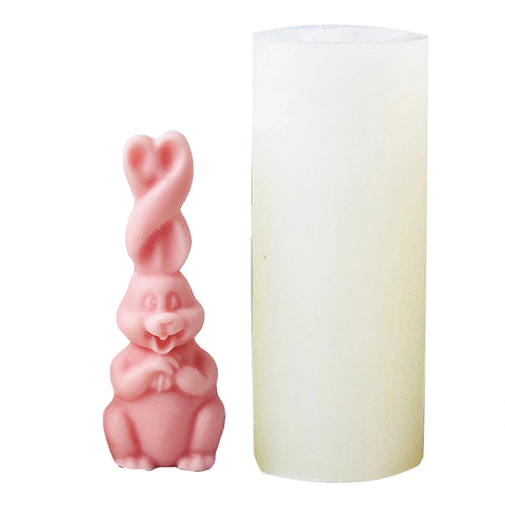 Silicone Candle Mould Scented Candles Making Mold Wax Handicrafts Mould Long Ear Rabbit Shape C03-2 Small Size