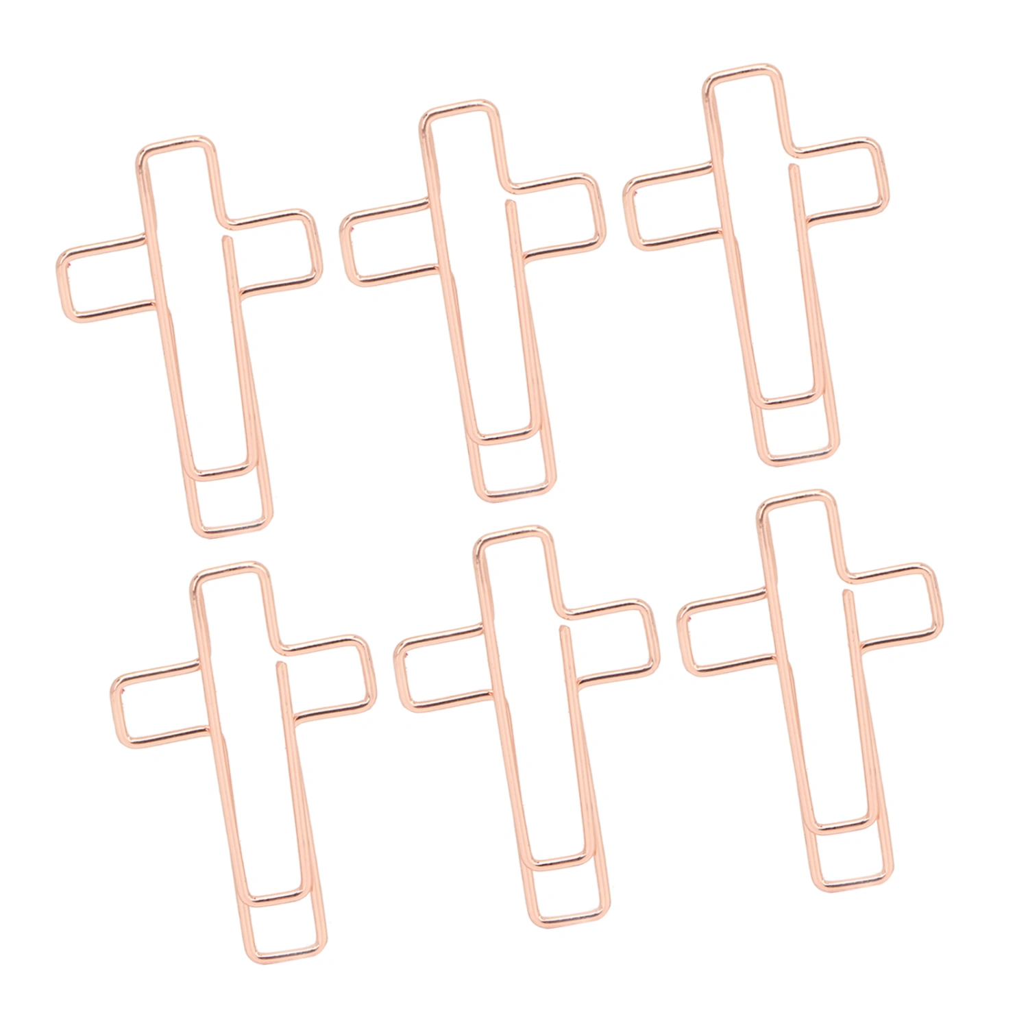 100PCS Cross Paper Clips Rose Gold Metal Paper Clamps for Document Note Sorting and Organizing