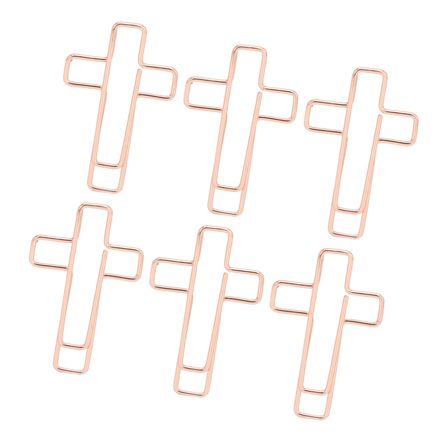 100PCS Cross Paper Clips Rose Gold Metal Paper Clamps for Document Note Sorting and Organizing