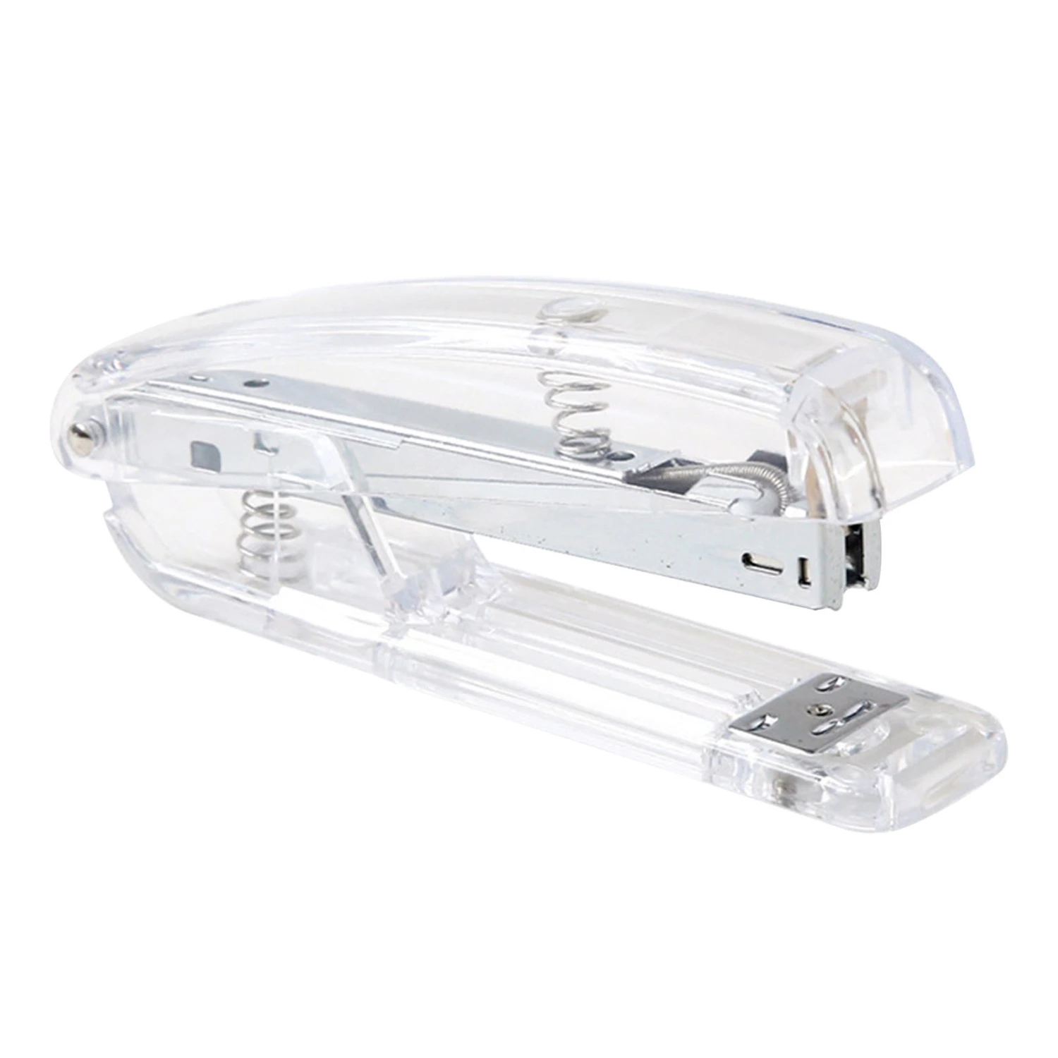 Stapler Minimalist Style Labor Saving Easy Stapling Comfortable Grip Acrylic Metal Handheld Stapler for Office School Transparent