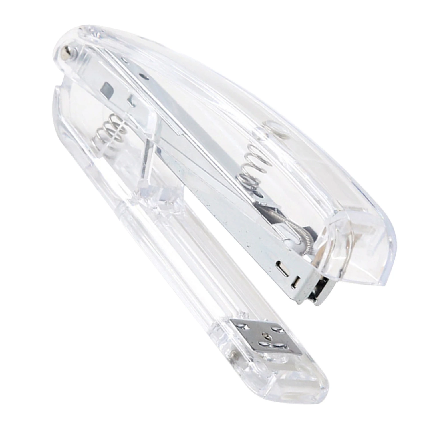 Stapler Minimalist Style Labor Saving Easy Stapling Comfortable Grip Acrylic Metal Handheld Stapler for Office School Transparent