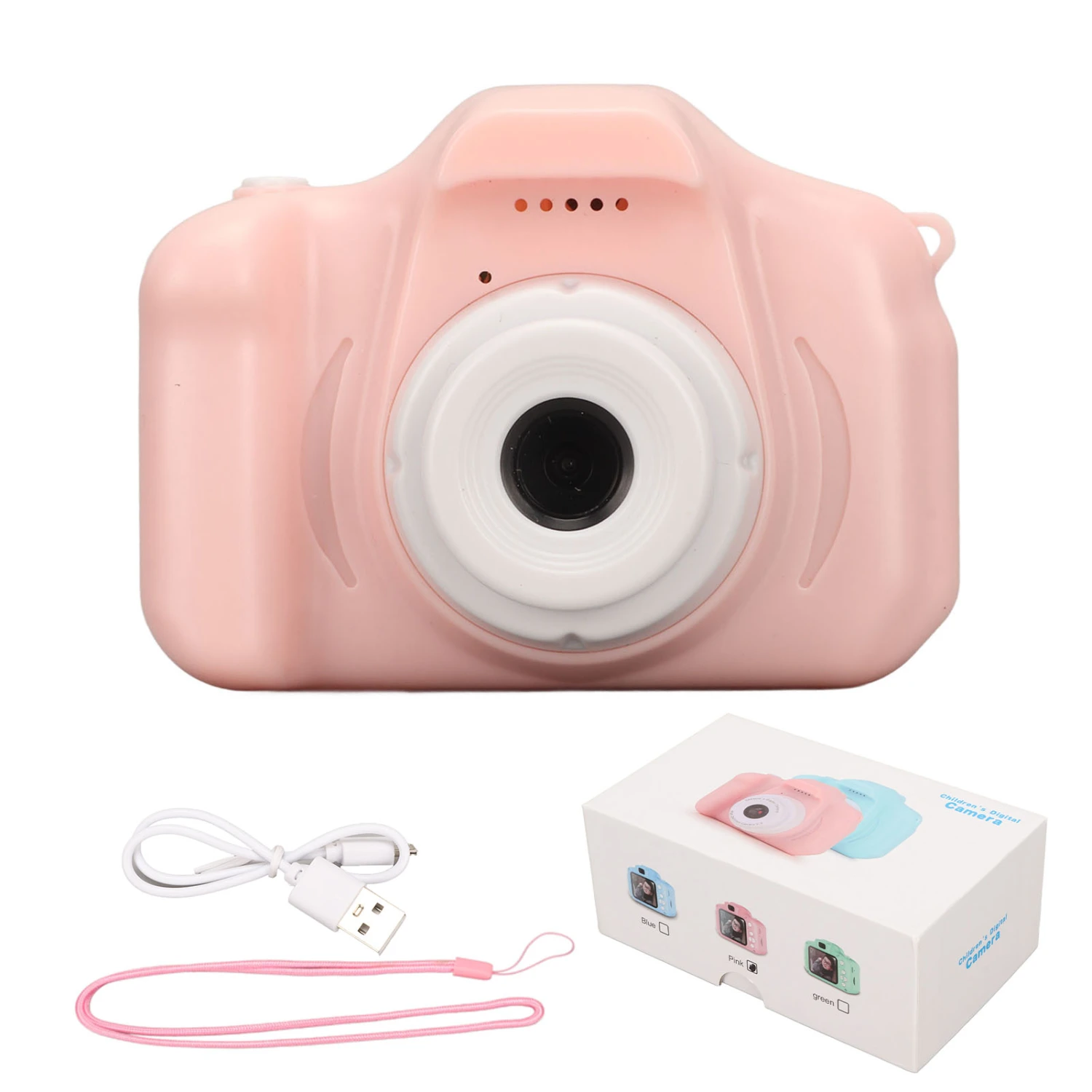 Kids Digital Camera with 2.0in IPS Screen Cartoon Photo Frame 8MP Pink Toddler Camera for Outdoor Travel