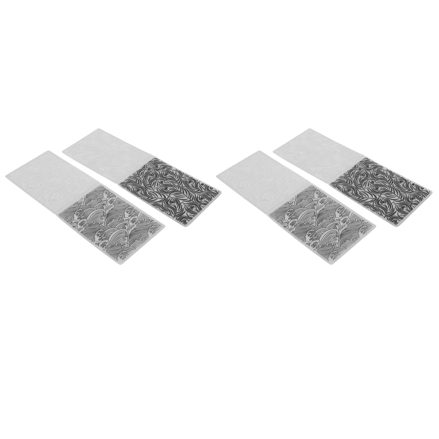 4Pcs Plastic Embossing Folders Billow Plant Style Reusable Easy to Use Embossing Template Folders for Card Envelope DIY