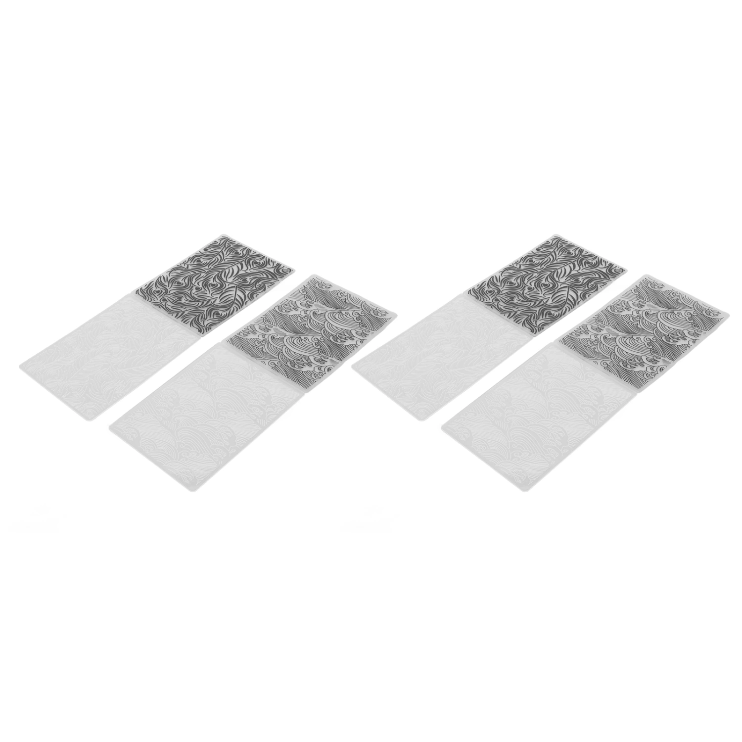 4Pcs Plastic Embossing Folders Billow Plant Style Reusable Easy to Use Embossing Template Folders for Card Envelope DIY