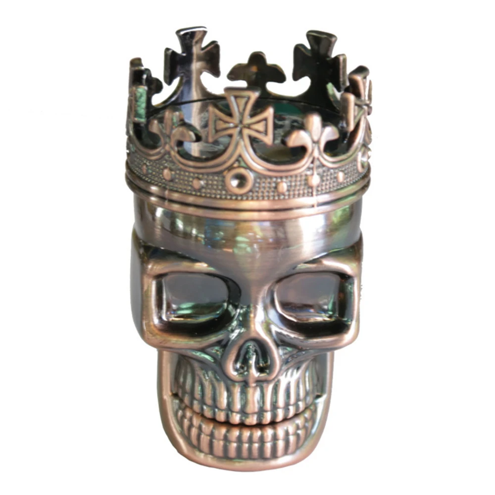 Skull Smoke Grinder Bronze Three Layers Surfaces Polishing Herb Crusher Spice Grinder