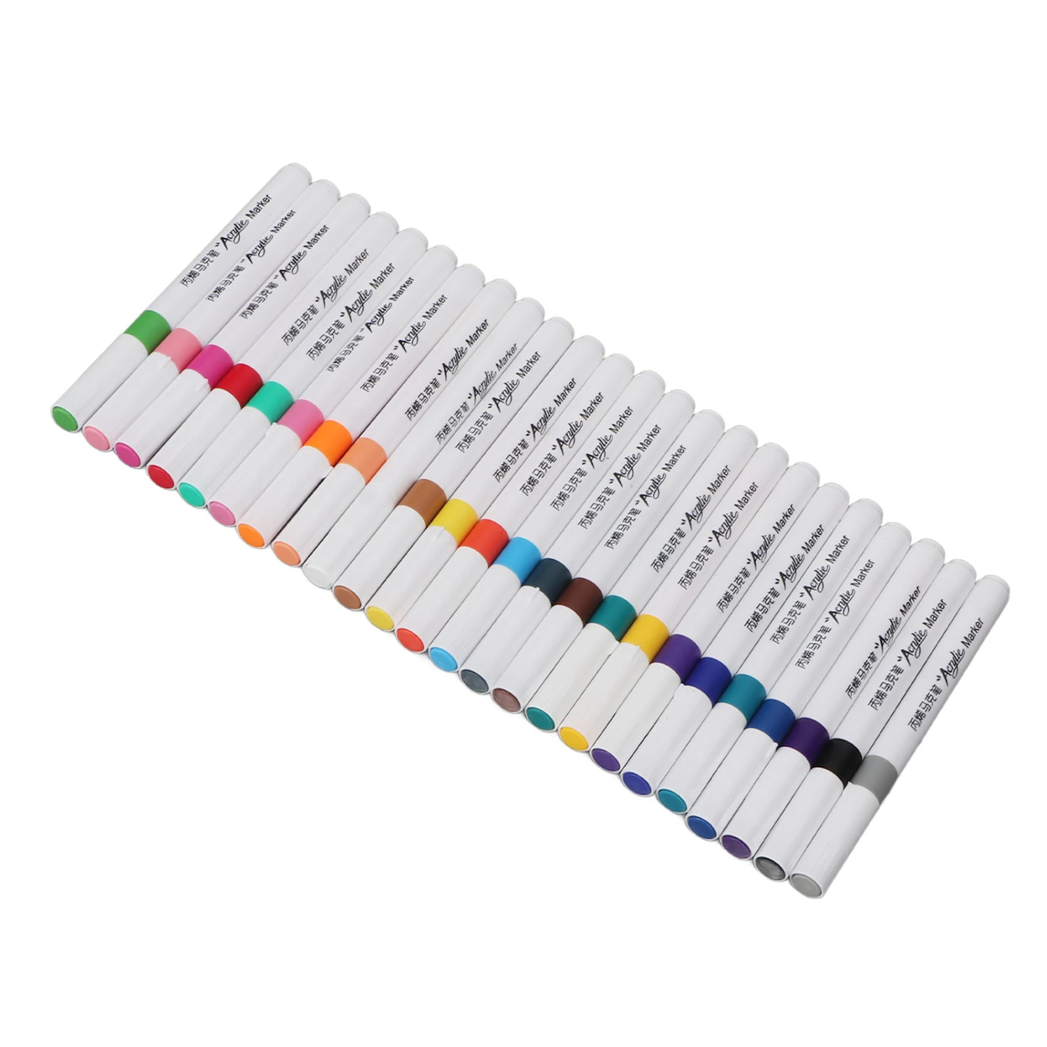 Acrylic Paint Markers Water Based Ink Waterproof High Coverage Paint Pens Paint Markers for DIY Painting 24 Color
