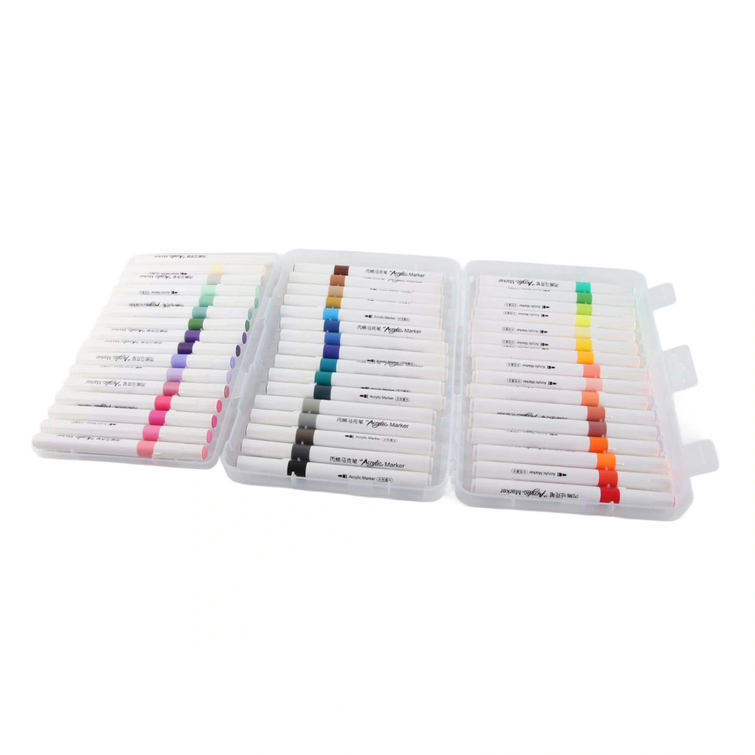 Acrylic Paint Markers Strong Coverage Quick Dry Waterproof Round Barrel Graffiti Markers for Glass Metal Wood 48 Colors