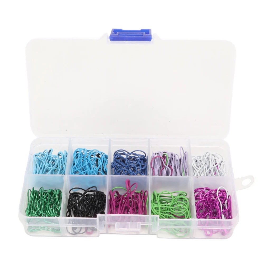 300pcs Safety Bulb Pins Rust Prevention Colored Iron Stitch Markers Crochet Markers with Plastic Box for DIY Sewing