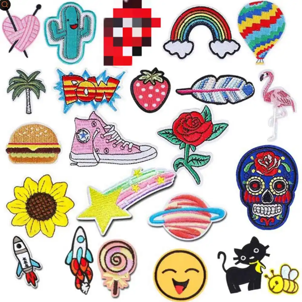 23pcs Embroidered Patches Cute Cartoon Skin Friendly Clothing Patches Iron On Patches for Jackets