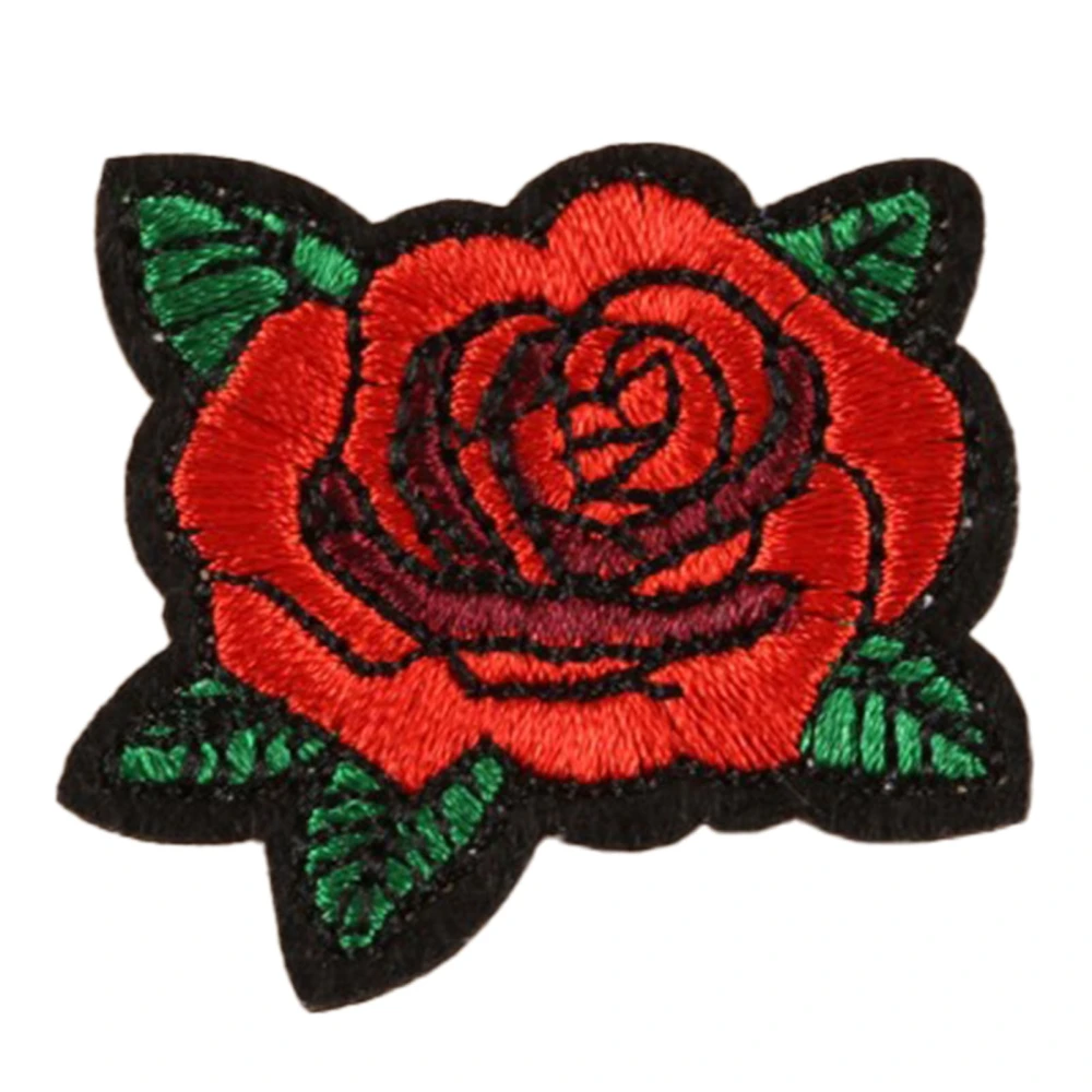 Rose Patch 1.6x1.5in Bright Color Easy to Use Durable Multi Purpose Jacket Patch for Clothes Bag Shoes