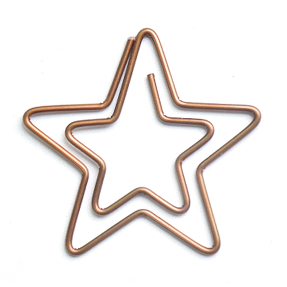 100Pcs Cute Paper Clips Retro Christmas Style Exquisite Color Wide Application Kids Paper Clips for Office School Home Five Pointed Star