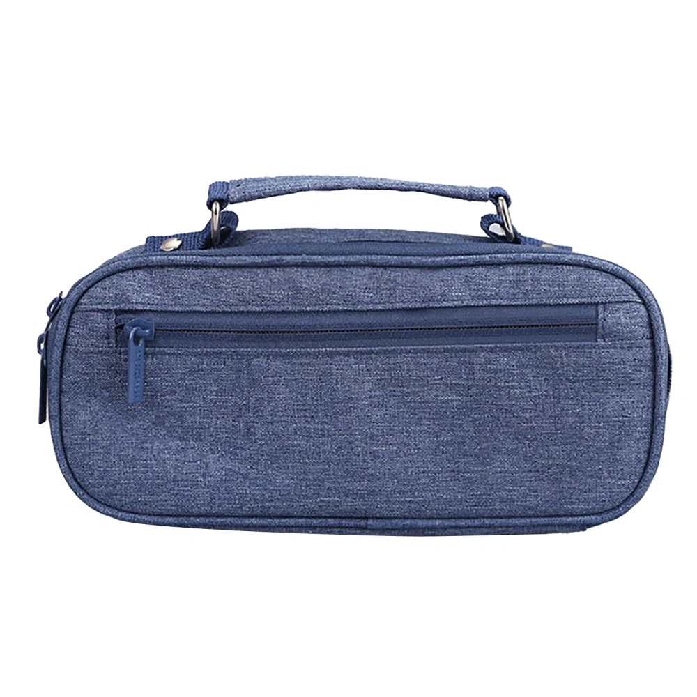 Pen Pouch Blue Large Capacity Double Layer Zipper Closure Design Pen Holder Bag for School Home