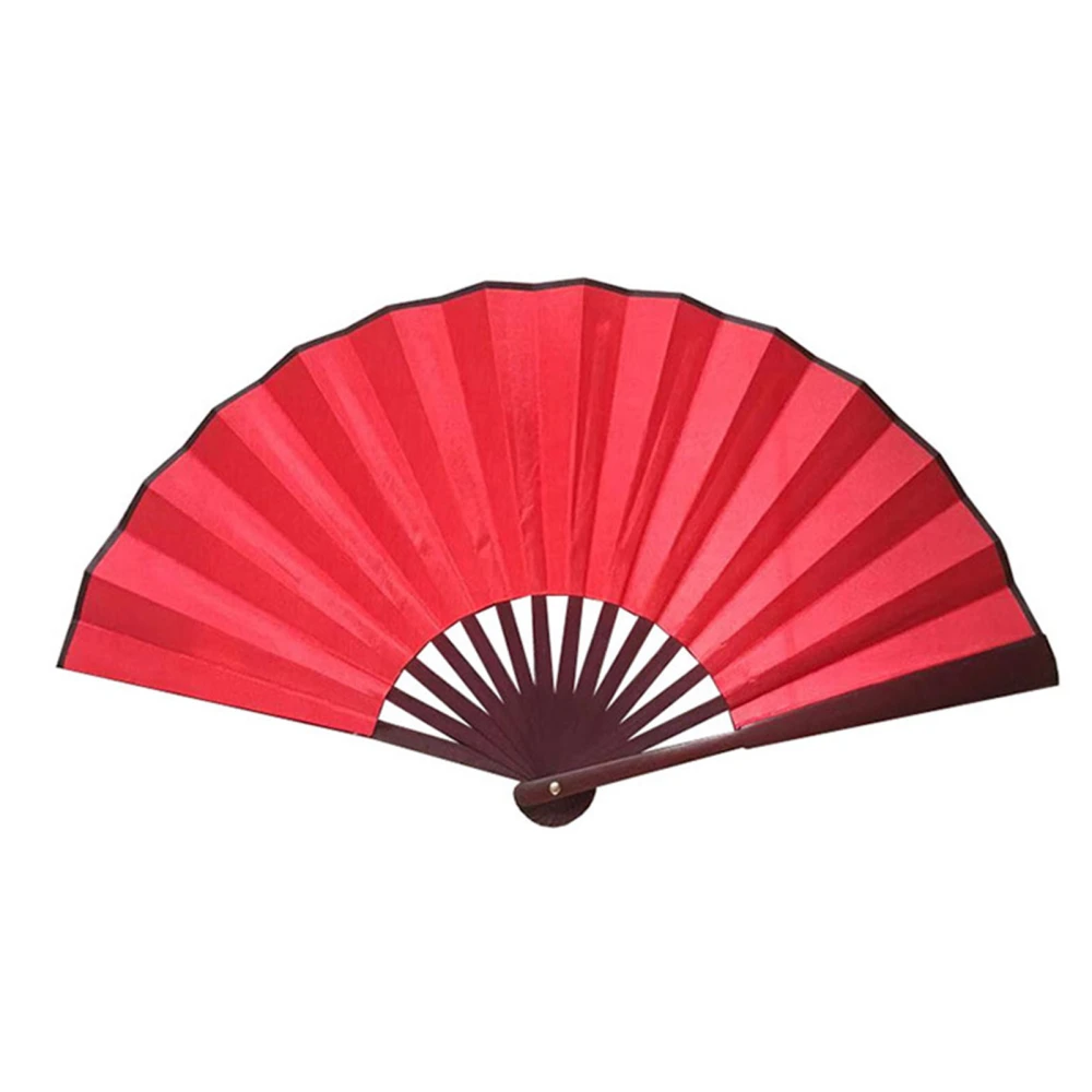 DIY Folding Hand Fan Red Silk Bamboo Fan Bone Portable Blank Folding Hand Fan Chinese Fan for Men Women