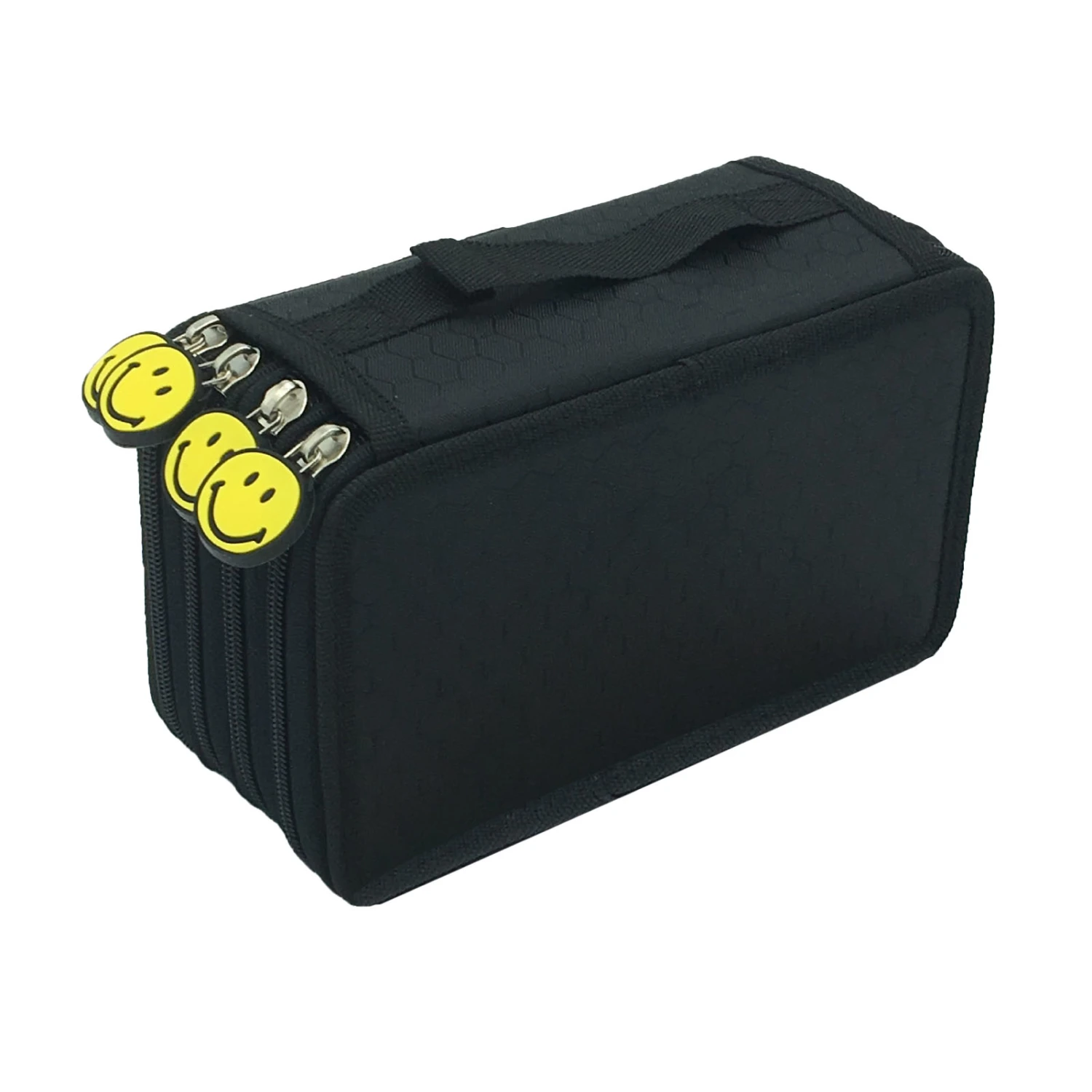 72 Slots Pencil Case 4 Layers Large Capacity Professional Oxford Cloth Colored Pencil Holder for Kids Black