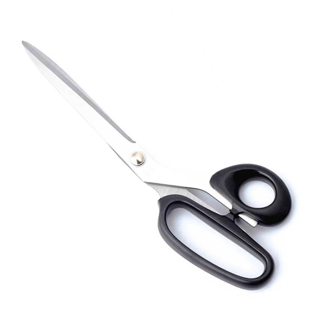 Sewing Scissors Ergonomic Design Black ABS Handle Nut Fixing Stainless Steel Portable Fabric Shears for Cutting