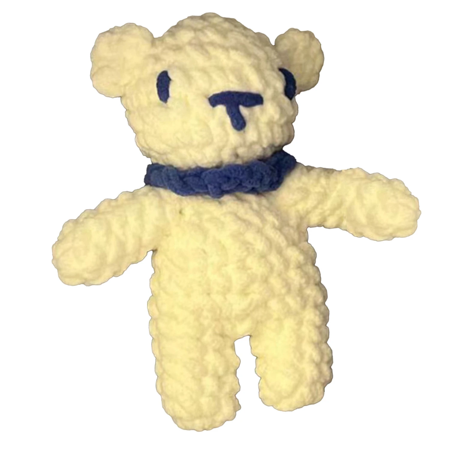 Crochet Bear Kit for Kids Adults DIY Hand Knitting Cotton Crochet Animal Kit for Craft Workshop Milky White