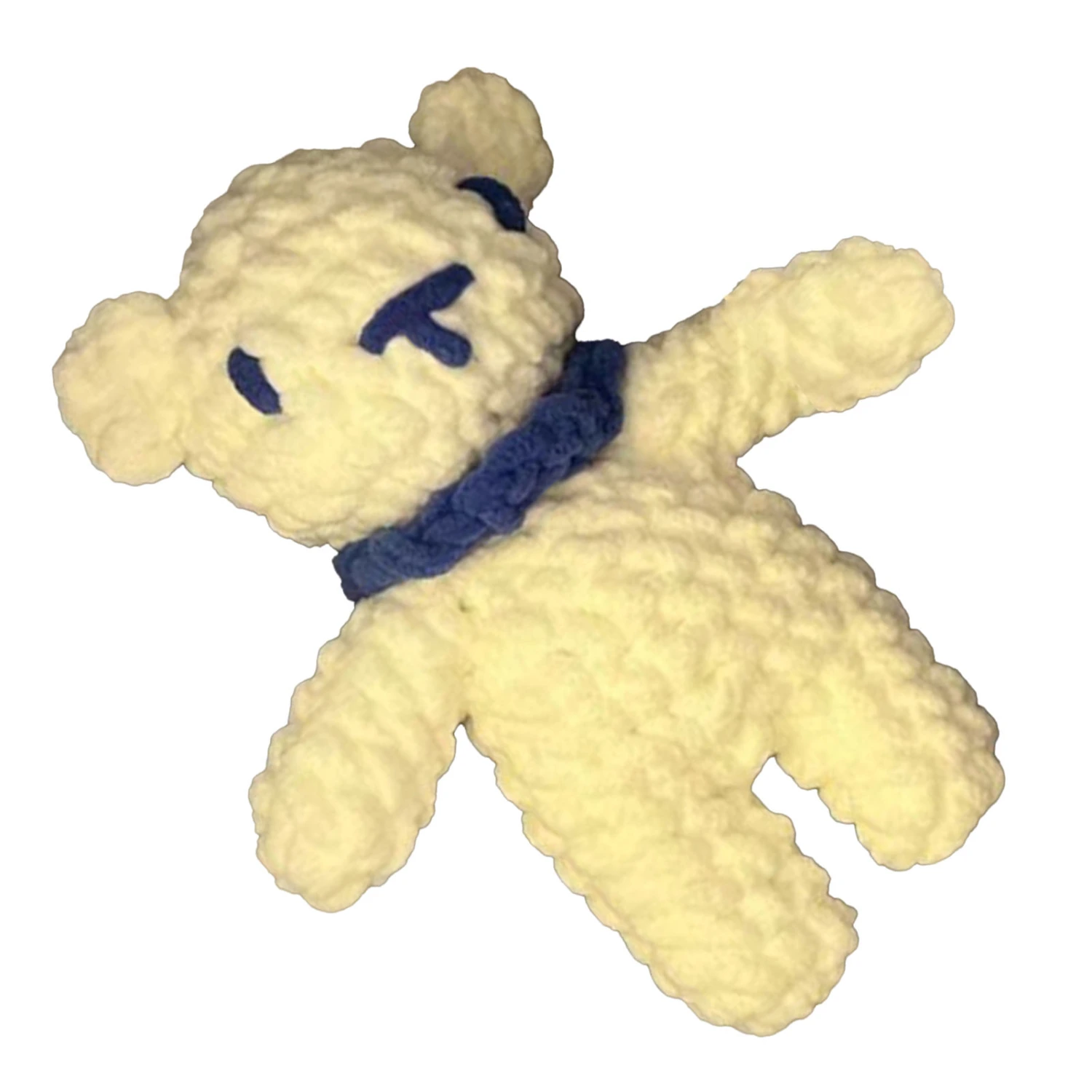 Crochet Bear Kit for Kids Adults DIY Hand Knitting Cotton Crochet Animal Kit for Craft Workshop Milky White