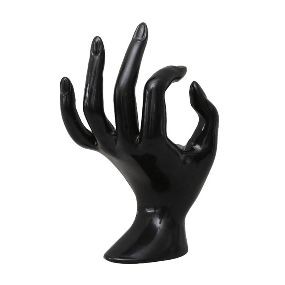 Rings Hand Holder OK Shaped Elegant Jewelery Display Stand for Home Jewelry Retail Stores Exhibitions Black