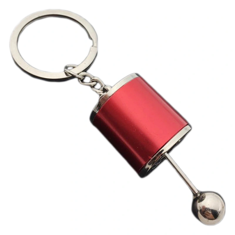 Metal Keychain Stylish Unique Car Gear Shape Compact Decorative Keychain for Bags Schoolbags Red