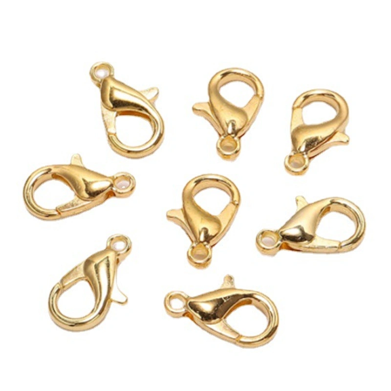 200Pcs Lobster Clasp Sturdy Zinc Alloy 0.5x0.2in Simple Multi Purpose Lobster Claw Clasps Gold