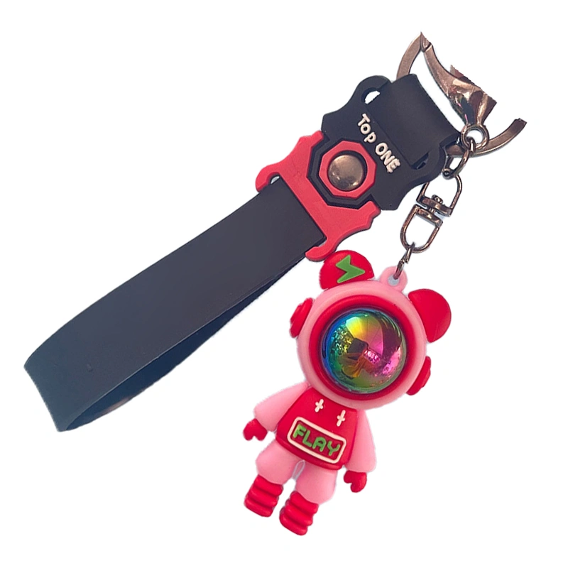 Keychain Compact Cute Cartoon Bear Keychain Keyring Pendant Decoration Car Schoolbag Charm Pink