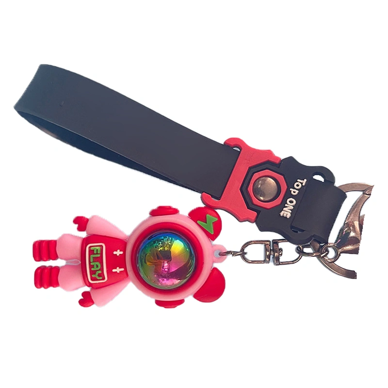 Keychain Compact Cute Cartoon Bear Keychain Keyring Pendant Decoration Car Schoolbag Charm Pink