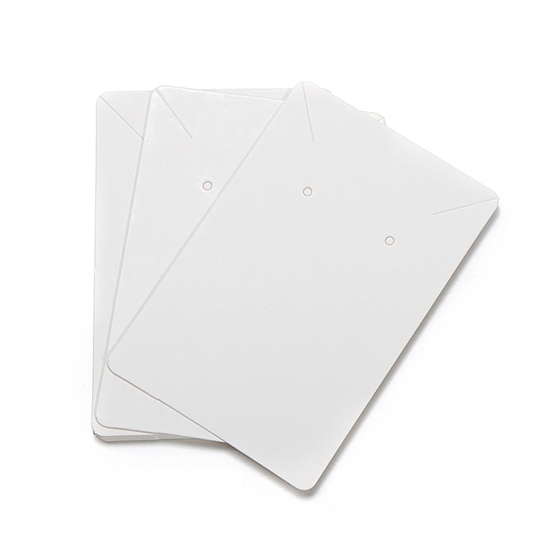 100 Pcs Earring Cards 6x9cm Blank Kraft Paper Tag with 100 OPP Bags for Displaying Necklaces Bracelets White