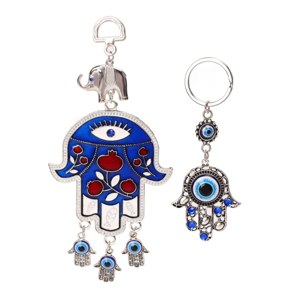 2pcs Blue Eye Pendant Keychain Blue Eye Hanging Ornament Keychain Decor Amulet Hand Made Pendant for Office Car Home