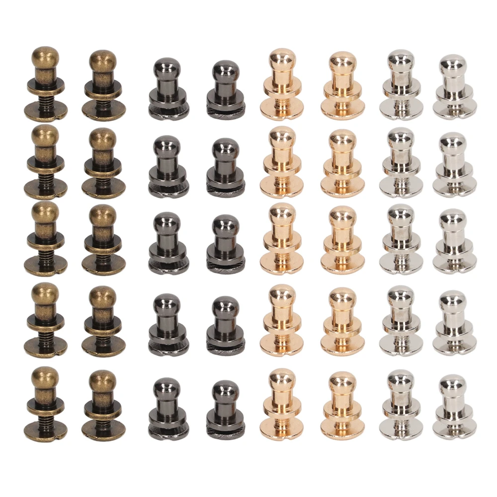 40 Pcs Chicago Screws 7x5mm Brass Shiny Beautiful Good Toughness Leathercraft Rivets for DIY Belt Leather Bag