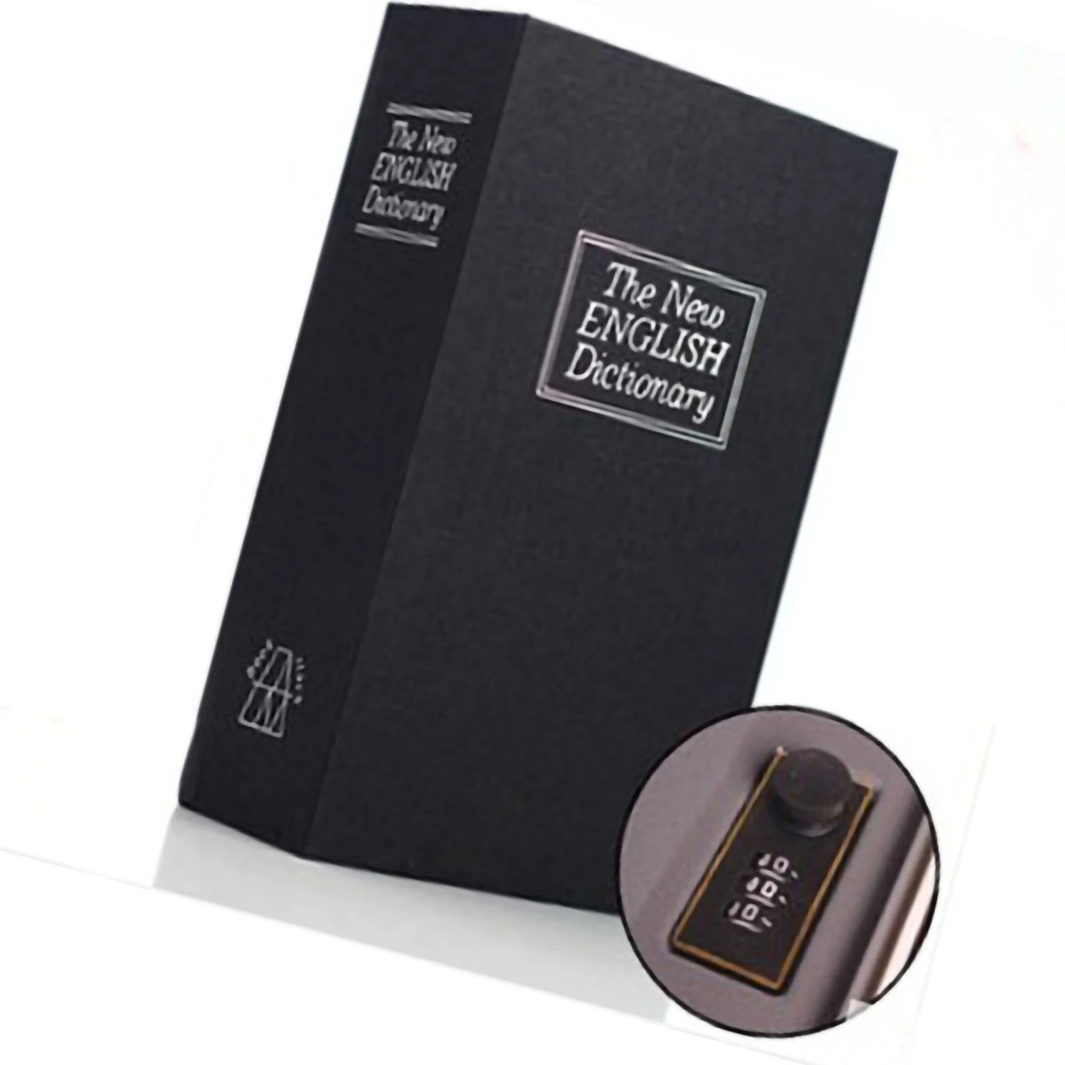Diversion Book Safe Medium Size Thickened Inner Wall Highly Simulated Book Safe Combination Lock for Money Valuables Black Medium Size