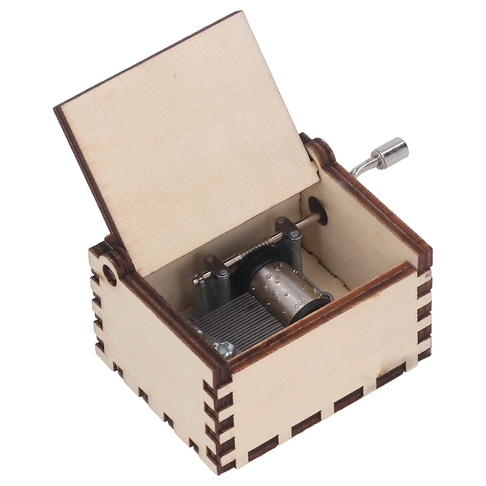 DIY Hand Cranked Music Box Castle in The Sky Pine Wood Stimulate Creativity Exercise Hands On Ability Music Box for Desk