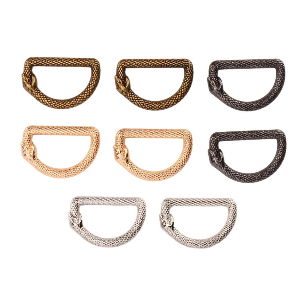 Welded Metal D Rings 4 Colors Exquisite Beautiful Wear Resistant Zinc Alloy D Shape Buckle Clips for Clothing Bags Hats